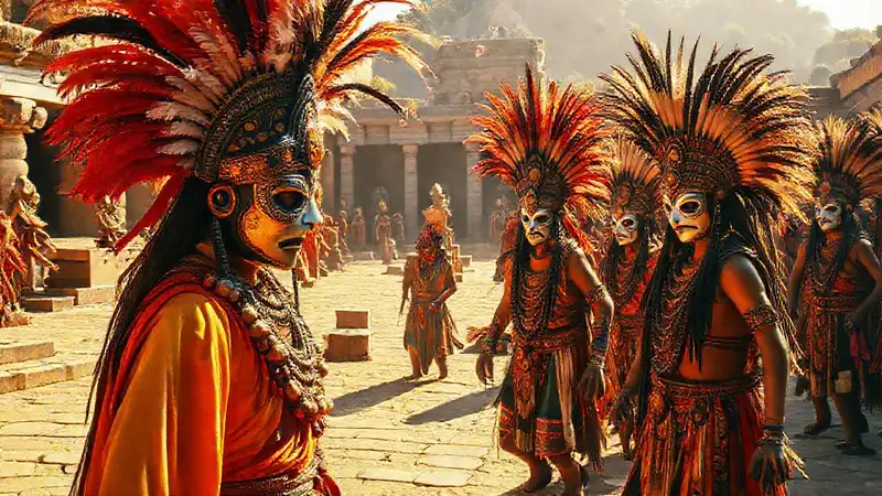 Ceremonia ancestral vibrante y ritualística
